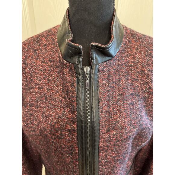 WORTH New York Wool Jacket Blazer Tweed Womens 12 Full Front Zipper Ribbed Cuffs - Picture 4 of 10